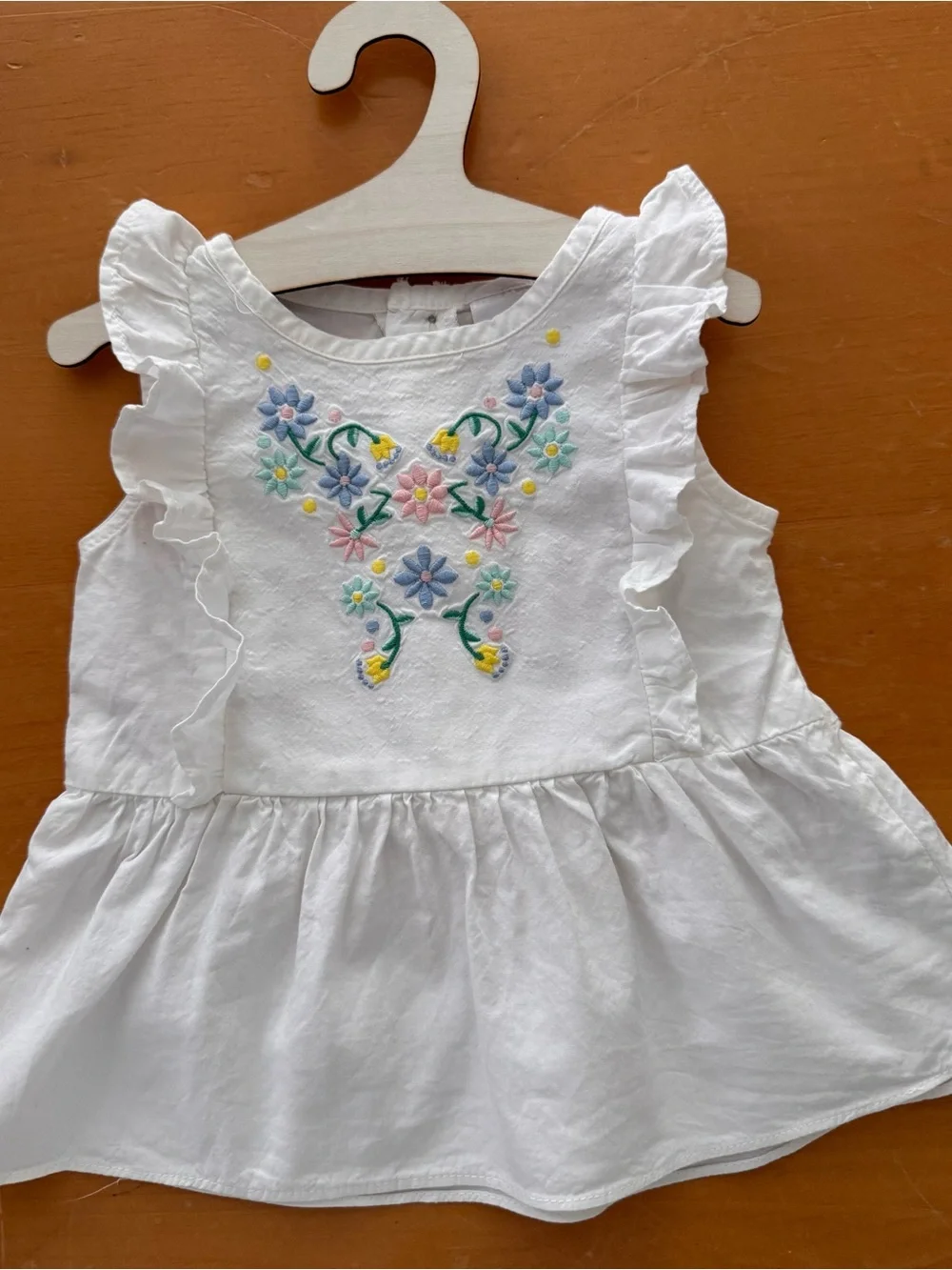 Carter's White Baby Dress with Subtle Pastel Accents